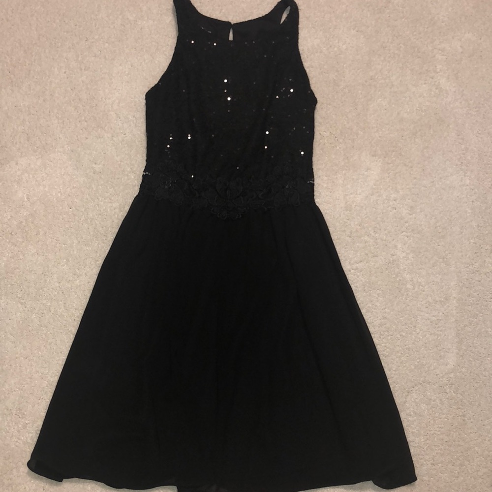 Black sparkle lace dress